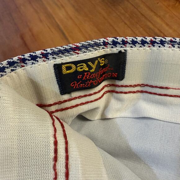 Vintage 70's Day's Men's Pants  38 x 32 Bootcut Plaid Polyester Knit Retro F3-12 - Picture 4 of 6